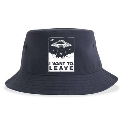 I Want To Leave UFO Alien Sustainable Bucket Hat