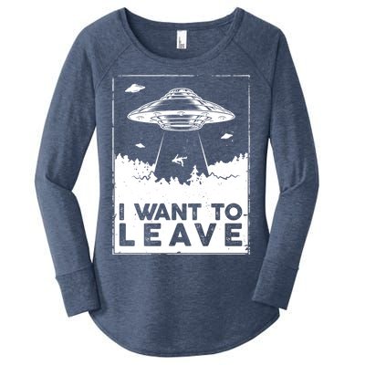 I Want To Leave UFO Alien Women's Perfect Tri Tunic Long Sleeve Shirt