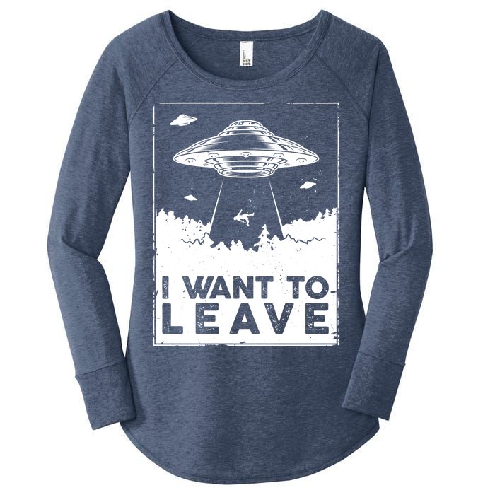 I Want To Leave UFO Alien Women's Perfect Tri Tunic Long Sleeve Shirt