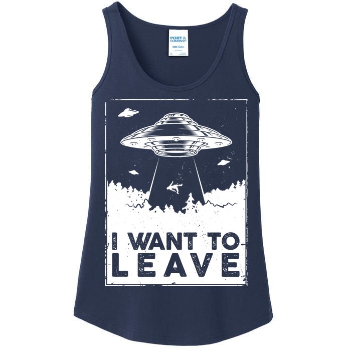 I Want To Leave UFO Alien Ladies Essential Tank