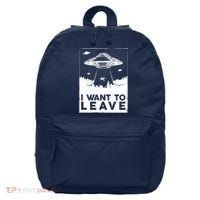 I Want To Leave UFO Alien 16 in Basic Backpack