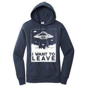 I Want To Leave UFO Alien Women's Pullover Hoodie