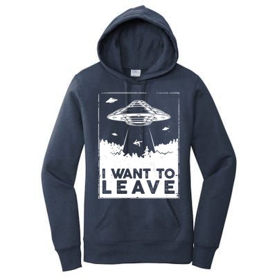 I Want To Leave UFO Alien Women's Pullover Hoodie