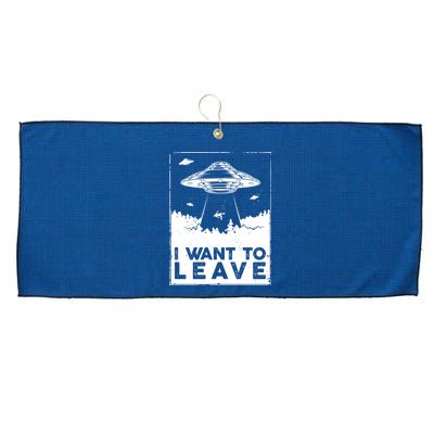 I Want To Leave UFO Alien Large Microfiber Waffle Golf Towel