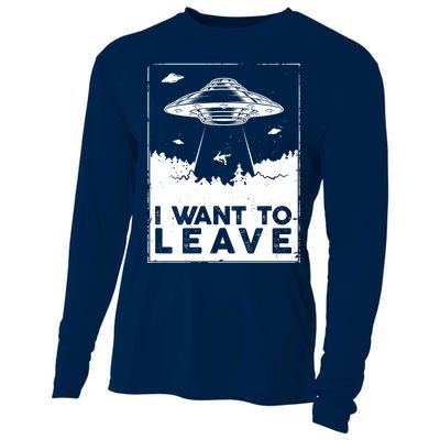 I Want To Leave UFO Alien Cooling Performance Long Sleeve Crew