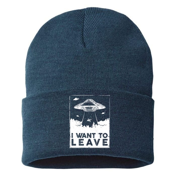 I Want To Leave UFO Alien Sustainable Knit Beanie