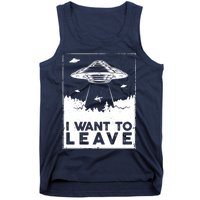 I Want To Leave UFO Alien Tank Top