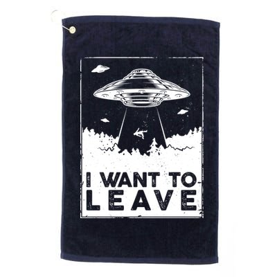 I Want To Leave UFO Alien Golf Towel
