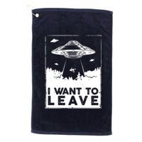 I Want To Leave UFO Alien Platinum Collection Golf Towel