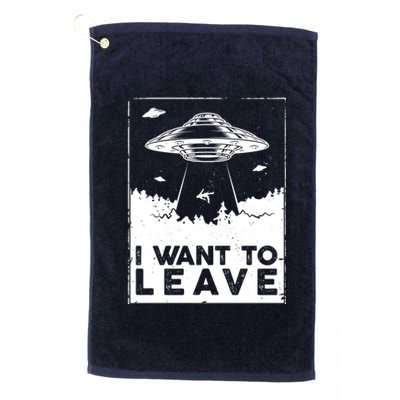 I Want To Leave UFO Alien Platinum Collection Golf Towel