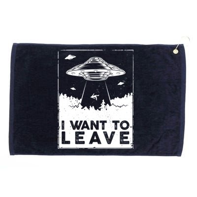 I Want To Leave UFO Alien Grommeted Golf Towel