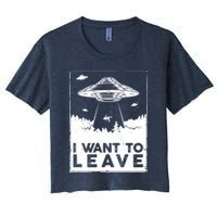 I Want To Leave UFO Alien Crop Top