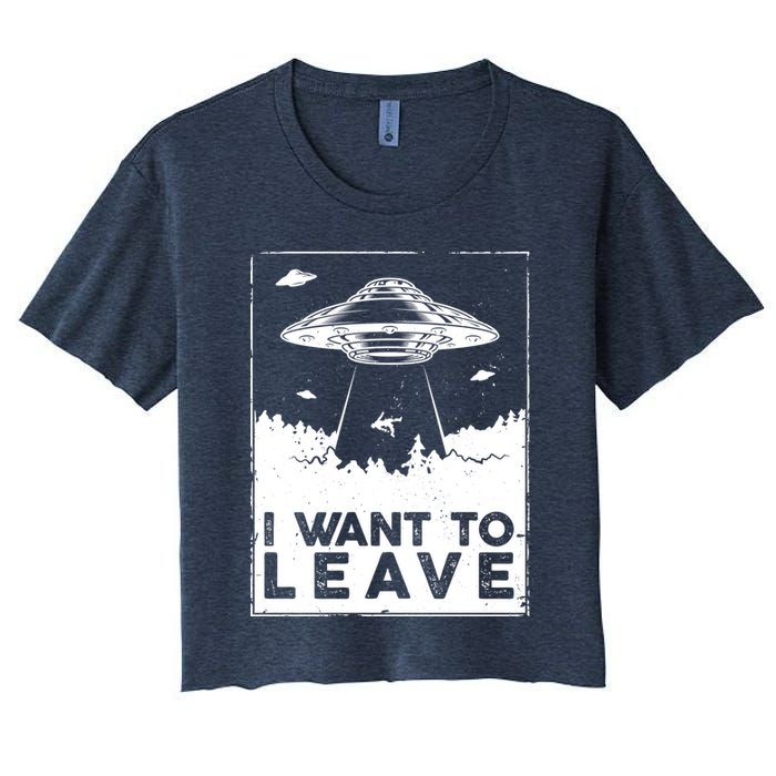 I Want To Leave UFO Alien Crop Top