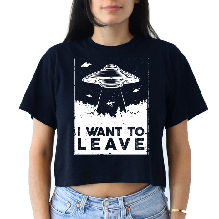 I Want To Leave UFO Alien Crop Top