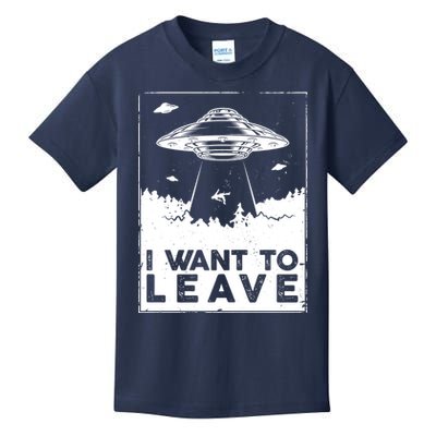 I Want To Leave UFO Alien Kids T-Shirt