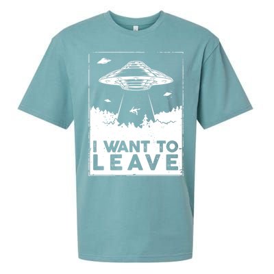 I Want To Leave UFO Alien Sueded Cloud Jersey T-Shirt