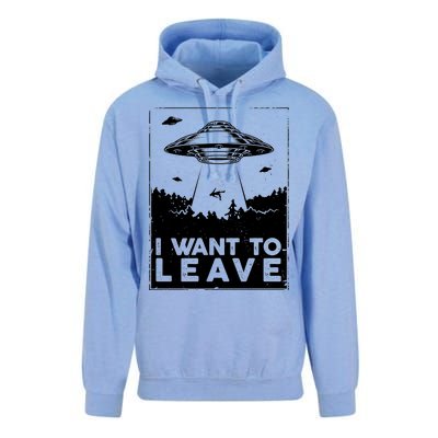 I Want To Leave UFO Alien Unisex Surf Hoodie