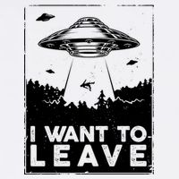 I Want To Leave UFO Alien Garment-Dyed Sweatshirt