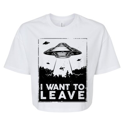 I Want To Leave UFO Alien Bella+Canvas Jersey Crop Tee