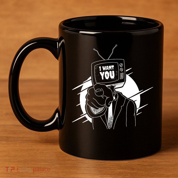 I Want You Television Retro Funny 11oz C Handle Ceramic Mug
