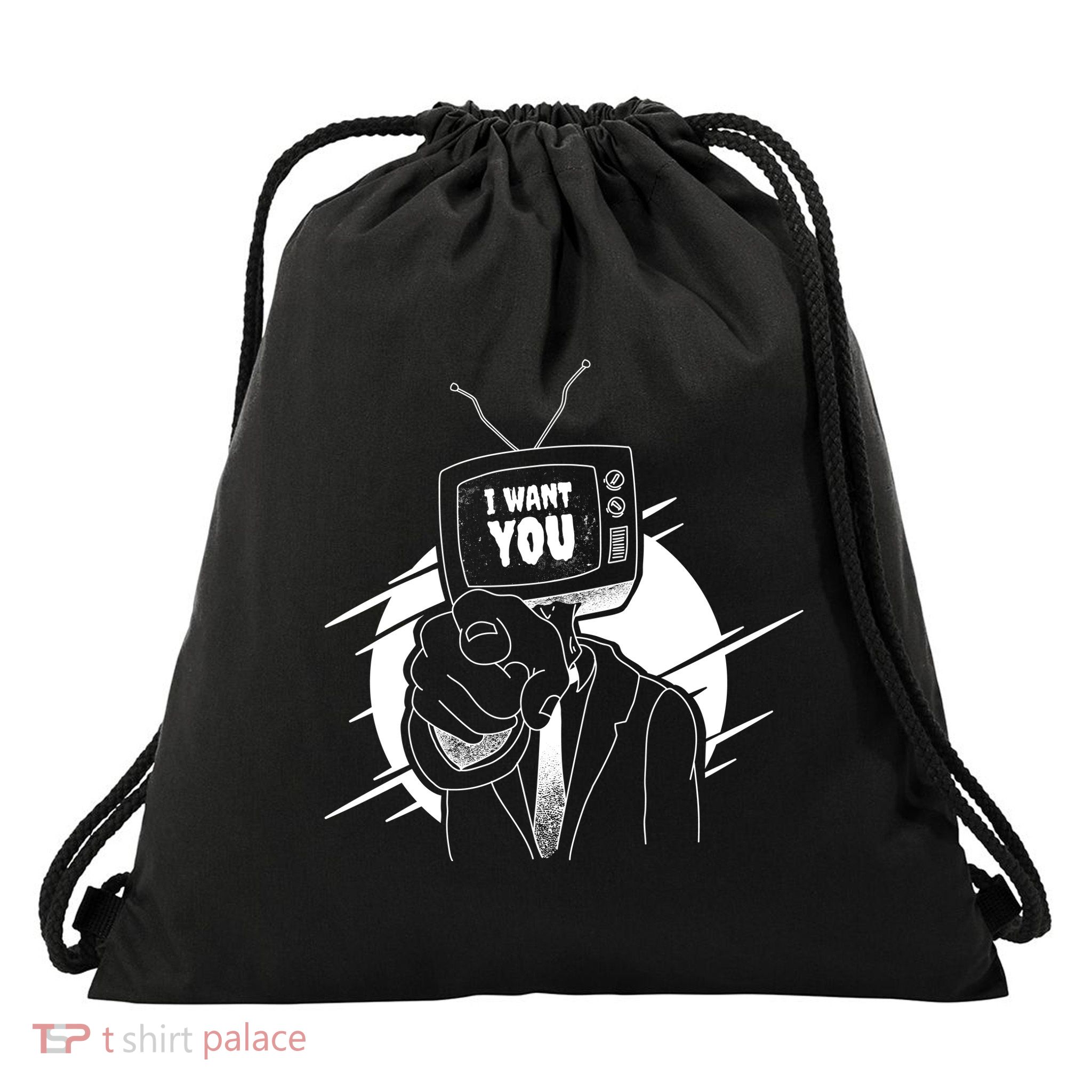 I Want You Television Retro Funny Drawstring Bag