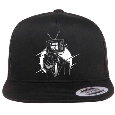 I Want You Television Retro Funny Flatbill Hat