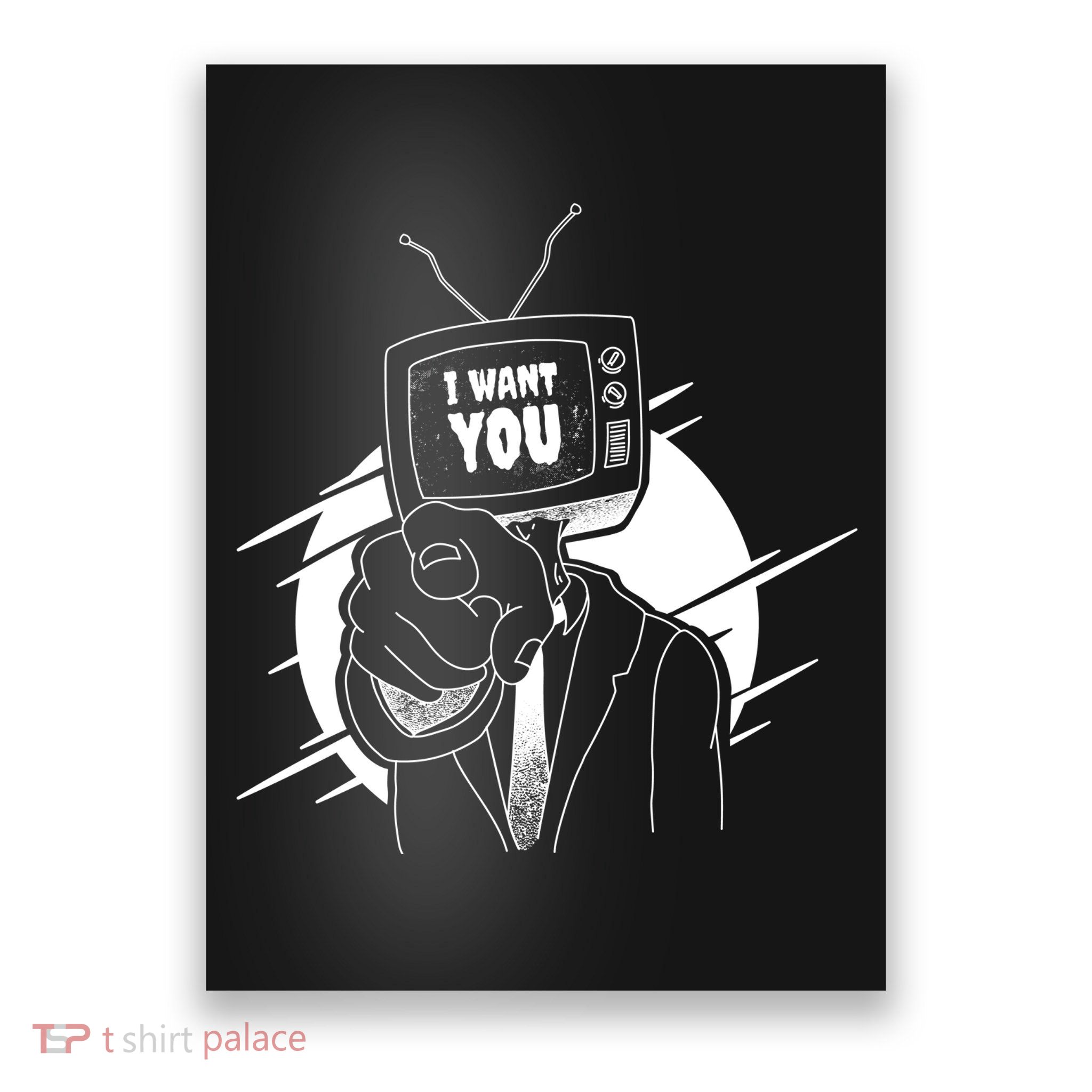 I Want You Television Retro Funny Poster