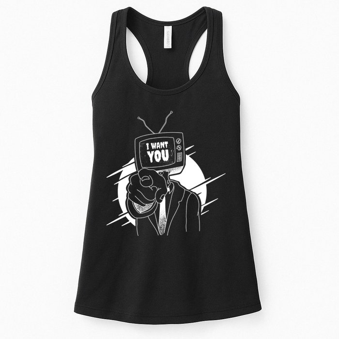 I Want You Television Retro Funny Womens Tank Top