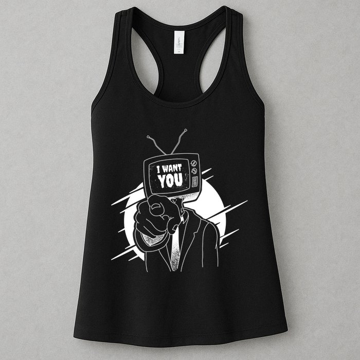 I Want You Television Retro Funny Womens Tank Top