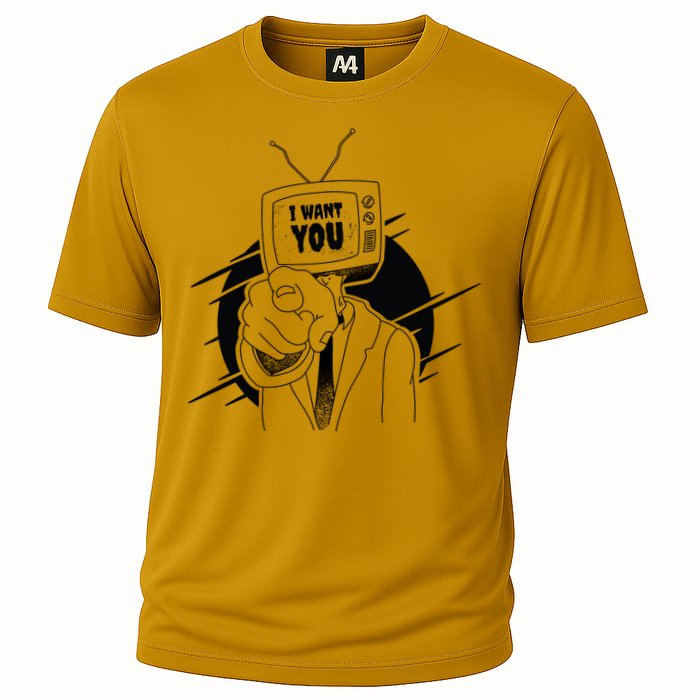 I Want You Television Retro Funny Cooling Performance Crew T-Shirt