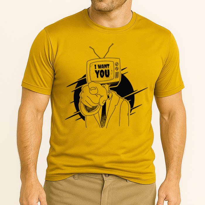 I Want You Television Retro Funny Cooling Performance Crew T-Shirt