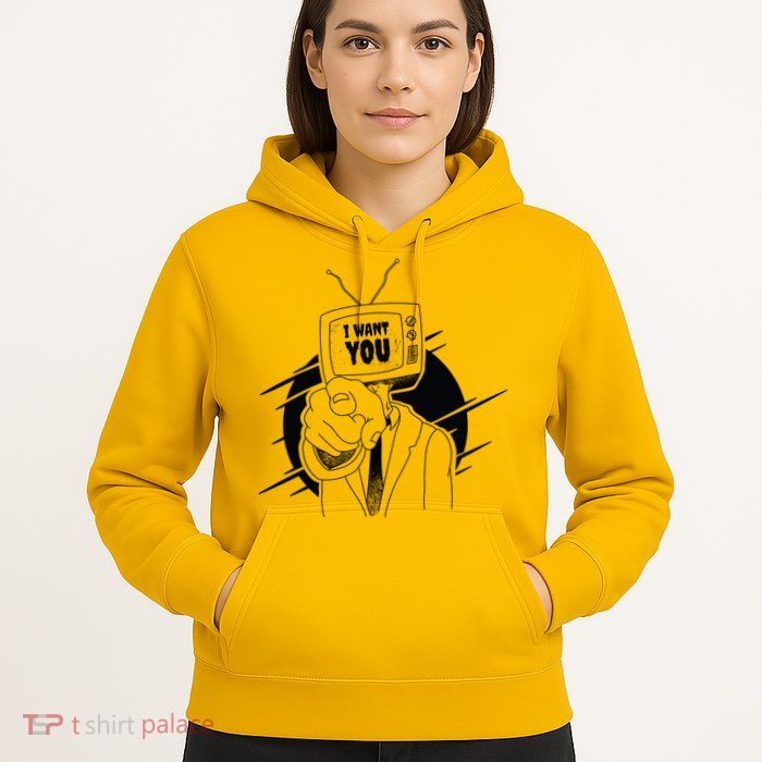 I Want You Television Retro Funny Hoodie