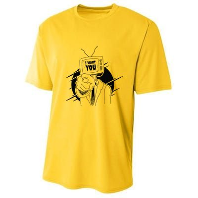 I Want You Television Retro Funny Youth Performance Sprint T-Shirt