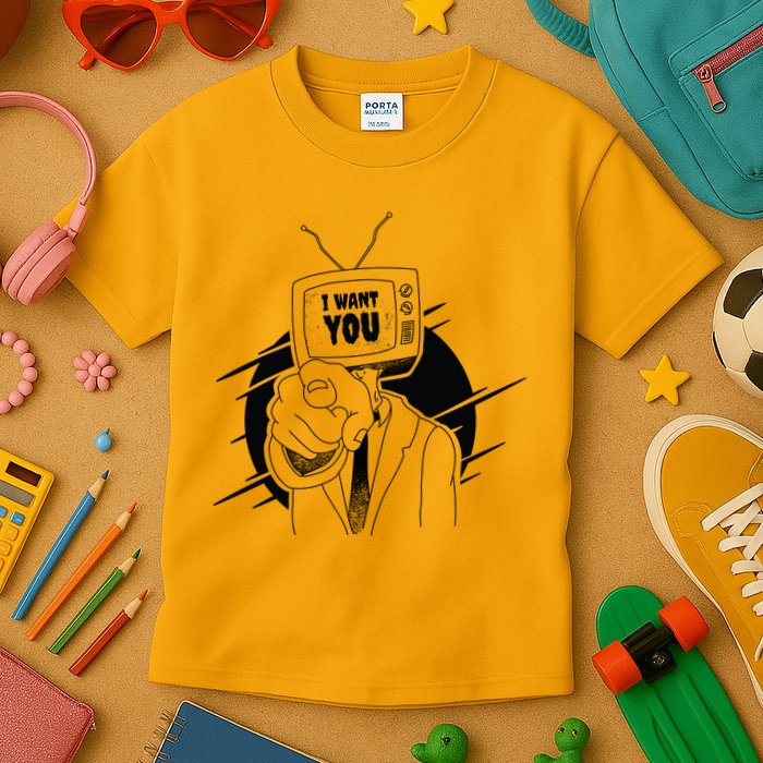 I Want You Television Retro Funny Kids T-Shirt