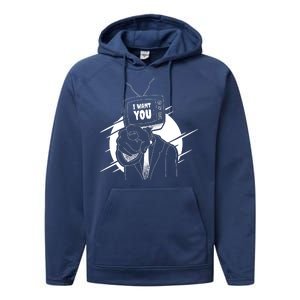 I Want You Television Retro Funny Performance Fleece Hoodie