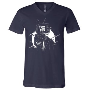 I Want You Television Retro Funny V-Neck T-Shirt