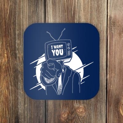 I Want You Television Retro Funny Coaster