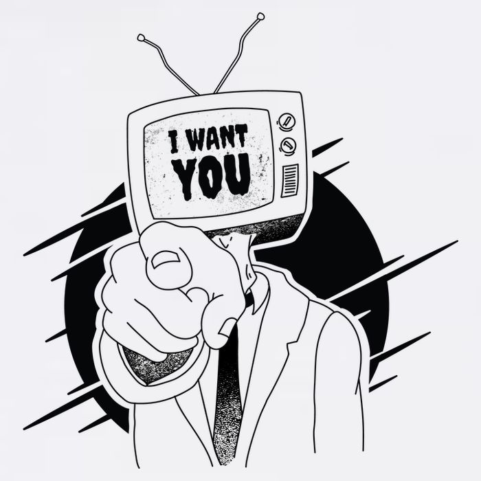 I Want You Television Retro Funny Garment-Dyed Sweatshirt