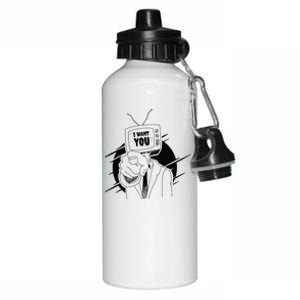 I Want You Television Retro Funny Aluminum Water Bottle 