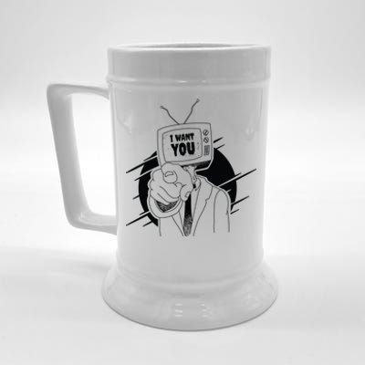 I Want You Television Retro Funny Beer Stein