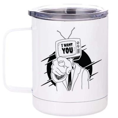 I Want You Television Retro Funny 12 oz Stainless Steel Tumbler Cup