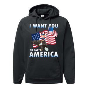 I Want You To Party America Performance Fleece Hoodie