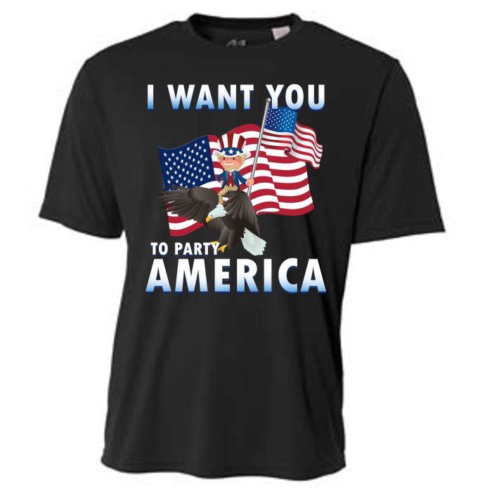 I Want You To Party America Cooling Performance Crew T-Shirt