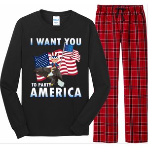 I Want You To Party America Long Sleeve Pajama Set