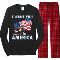 I Want You To Party America Long Sleeve Pajama Set