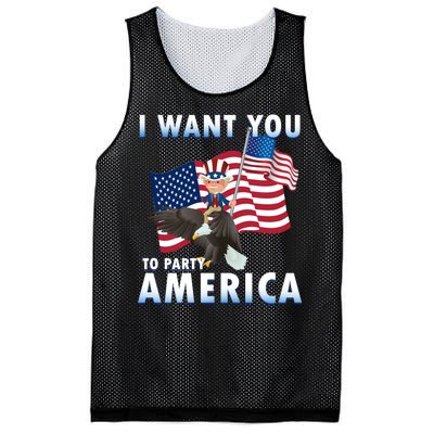 I Want You To Party America Mesh Reversible Basketball Jersey Tank