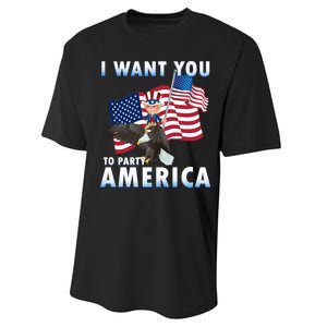 I Want You To Party America Performance Sprint T-Shirt