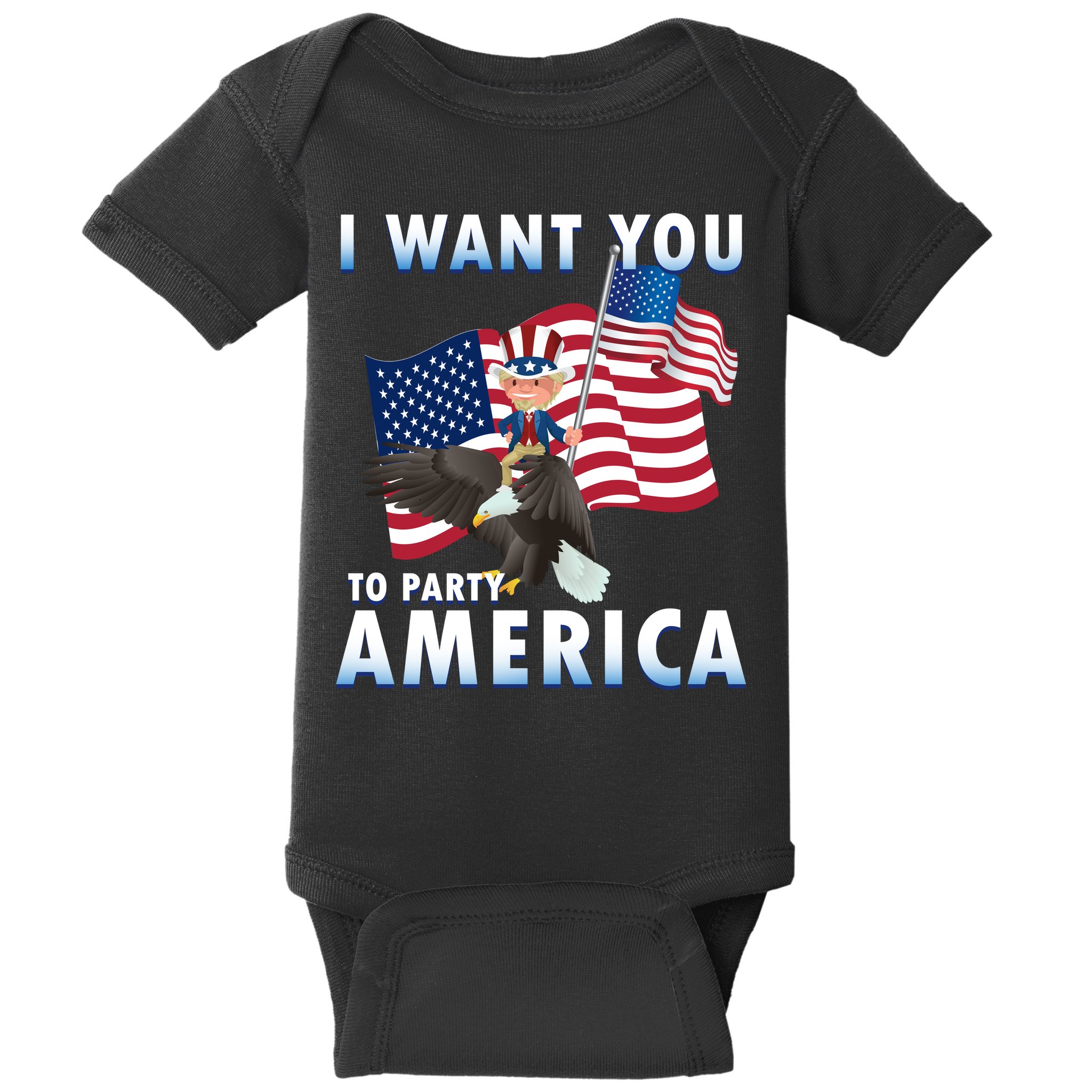 I Want You To Party America Baby Bodysuit