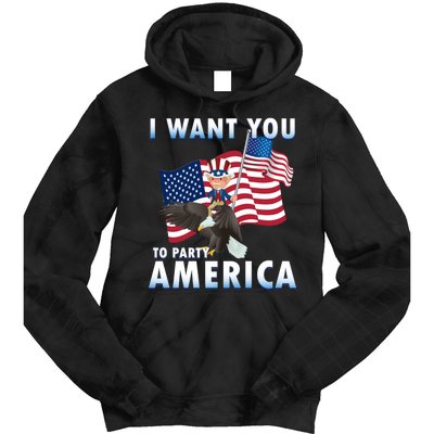 I Want You To Party America Tie Dye Hoodie