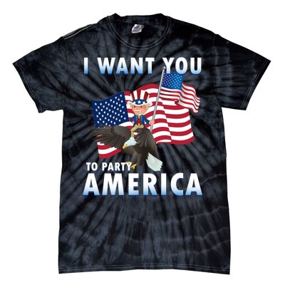 I Want You To Party America Tie-Dye T-Shirt